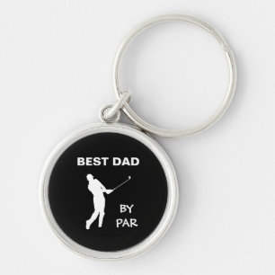 Best Dad By Par Golf Daddy Golfer Pun Father's Day Keychain