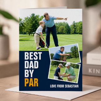 Best Dad By Par Golf Fathers Day Personalized Cards