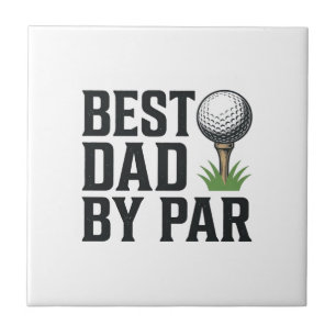 Best Dad By Par Golf Fathers Day Vintage Design_1 Ceramic Tile