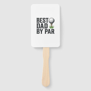 Best Dad By Par Golf Fathers Day Vintage Design_1 Hand Fan