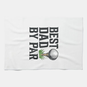 Best Dad By Par Golf Fathers Day Vintage Design_1 Kitchen Towel