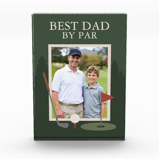 Best Dad by Par Golf Gift for Dad Photo Block (Front)