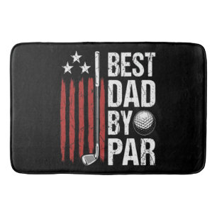 Best Dad By Par Golf Humor Bath Mat