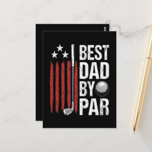 Best Dad By Par Golf Humor Postcard