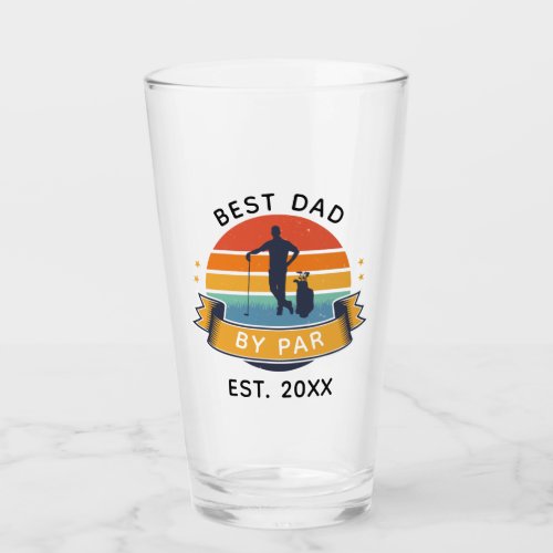 Best Dad By Par Golf Lover Fathers Day Custom Glass