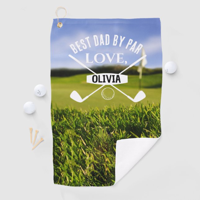 Best Dad By Par Golf Lover Father's Day  Golf Towel (InSitu)
