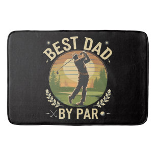 Best Dad By Par Golf Sunset Vintage Bath Mat