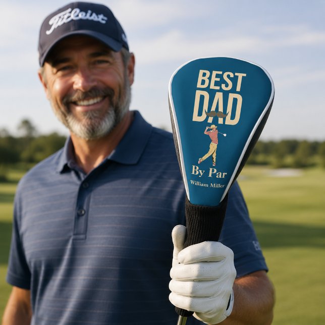 Best Dad By Par Golf Swing Mustache Funny Head Cover (Creator Uploaded)