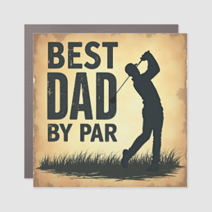 Best Dad By Par Golf Vintage Art Car Magnet
