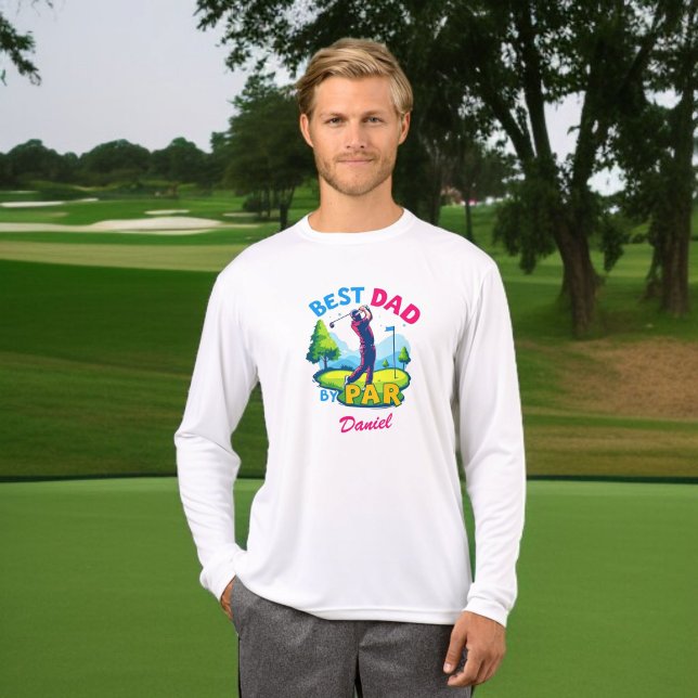 Best Dad By Par | Golfing Dad Father's Day Tri-Blend Shirt (Creator Uploaded)