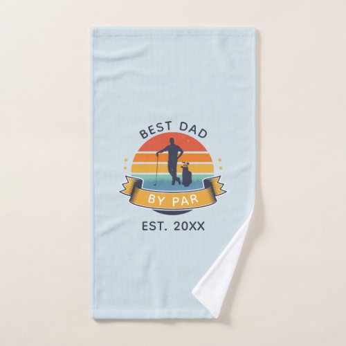 Best Dad By Par Golfing Fathers Day Golfer Custom Hand Towel