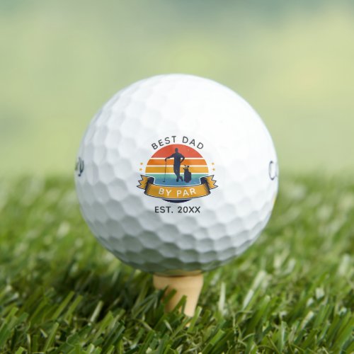 Best Dad By Par Golfing Fathers Day Sport Custom Golf Balls