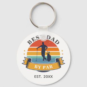 Best Dad By Par Golfing Fathers Day Sports Custom Keychain