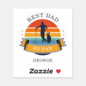 Best Dad By Par Golfing Gag Retro Sticker (Sheet)