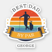 Best Dad By Par Golfing Gag Retro Sticker (Front)