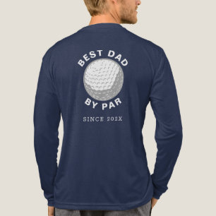 Best Dad By Par Golfing Papa Birthday Custom Year Tri-Blend Shirt
