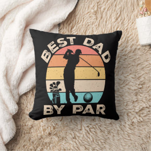 Best Dad By Par Golfing Throw Pillow