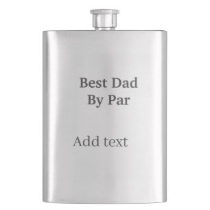 Best dad by par gray black father's day namesimple flask