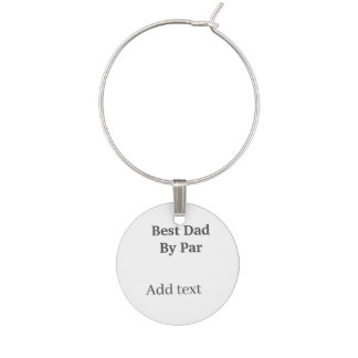 Best dad by par gray black father's day namesimple wine charm