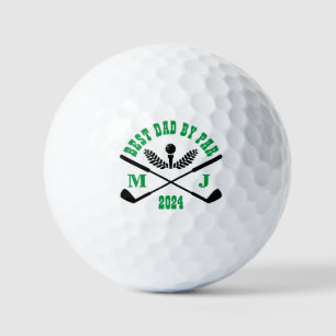 Best Dad By Par Initial Monogram Father's Day Golf Balls