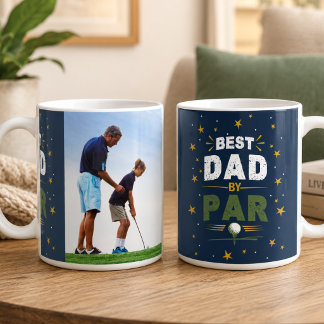 Best Dad By Par Modern Father's Day Gift Photo  Coffee Mug