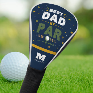 Best Dad By Par Modern Father's Day Monogram Name  Golf Head Cover