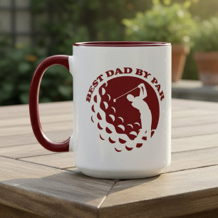 Best Dad By Par Modern Golf Golfing Mug