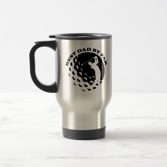 Best Dad By Par Modern Golf Golfing Travel Mug (Left)