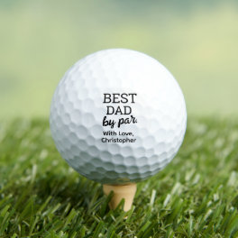 Best DAD by par Modern Typography Custom Golf Balls