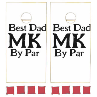 Best dad by par monogram father's day simple rusti cornhole set
