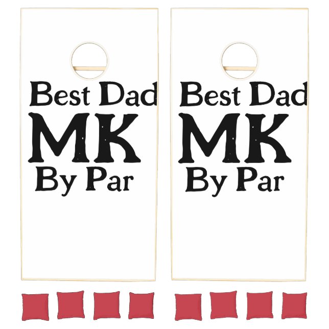 Best dad by par monogram father's day simple rusti cornhole set (Set)