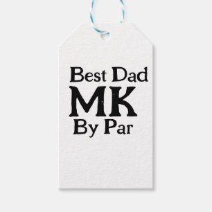Best dad by par monogram father's day simple rusti gift tags