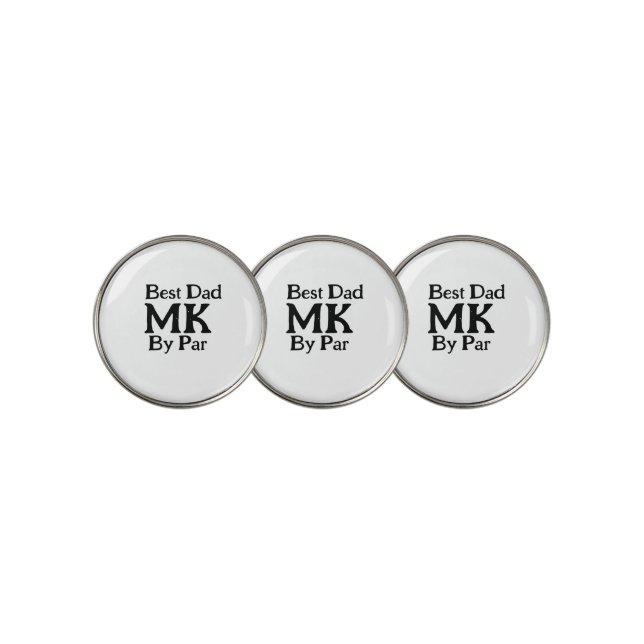 Best dad by par monogram father's day simple rusti golf ball marker (3 Up)