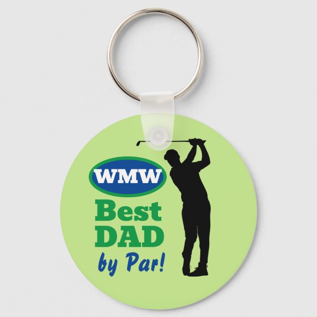 Best Dad By Par! Monogram Golf Keychain (Front)