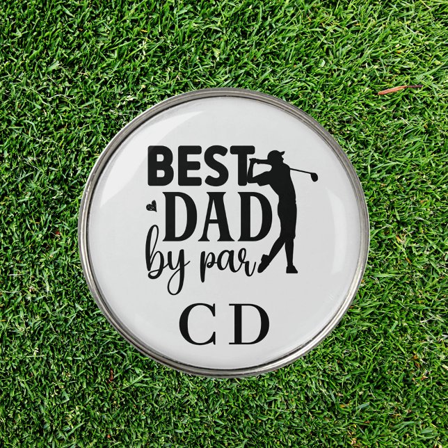 Best Dad by par monogram initials Golf Ball Marker (Creator Uploaded)