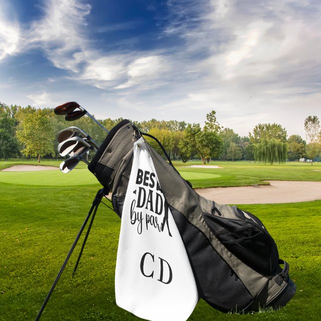 Best Dad by par monogram initials Golf Towel (Creator Uploaded)