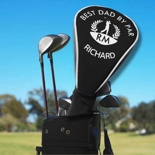 Best Dad by Par Monogram Name Golf Head Cover