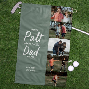 Best Dad By Par multi Photo Golf Fathers Day Golf  Towel
