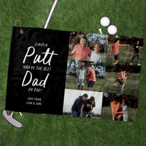 Best Dad By Par multi Photo Golf Fathers Day Golf Towel