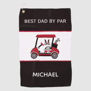 Best Dad by Par Name Custom Monogram Golf Towel