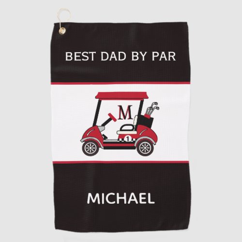  Best Dad by Par Name Custom Monogram Golf Towel