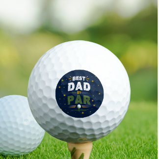 Best Dad By Par Navy Green Star Father's Day Gift  Golf Balls