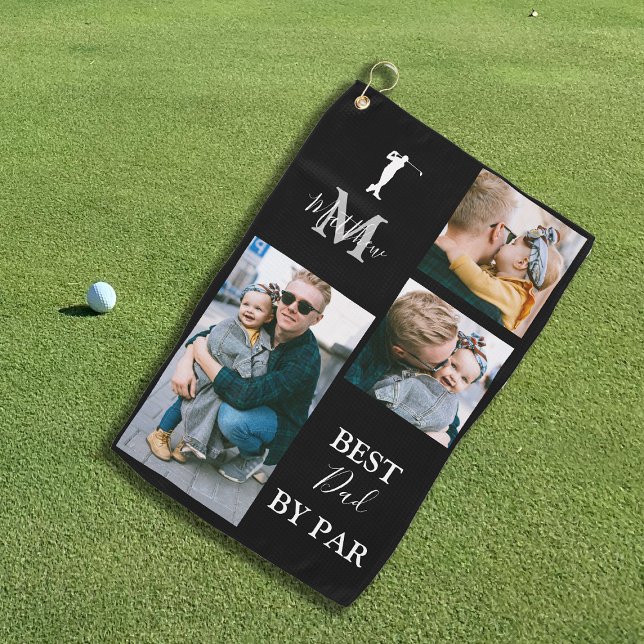 Best Dad By Par | Personalized 3 Photo Golf Towel (Creator Uploaded)