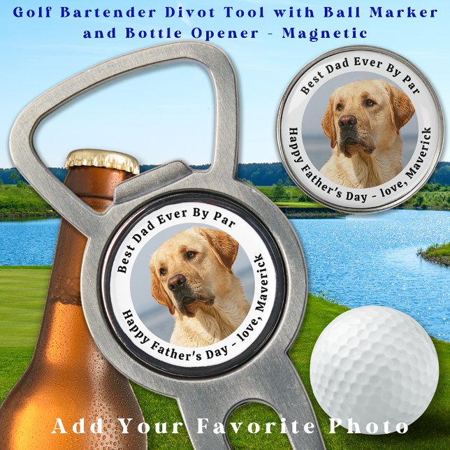 Best Dad By Par Personalized Dog Custom Photo Golf Divot Tool (Creator Uploaded)