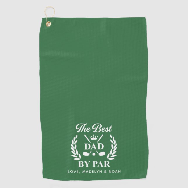 Best Dad by Par Personalized, Father's Day Golf Towel (Front)