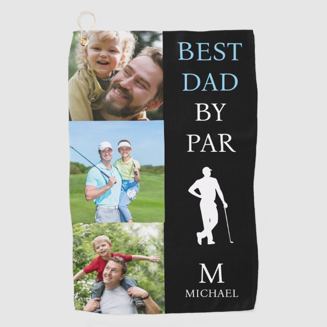 Best Dad by Par Personalized Golf Towel (Front)
