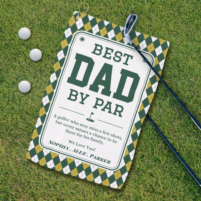 Best Dad by Par Personalized Golf Towel Gift (Creator Uploaded)