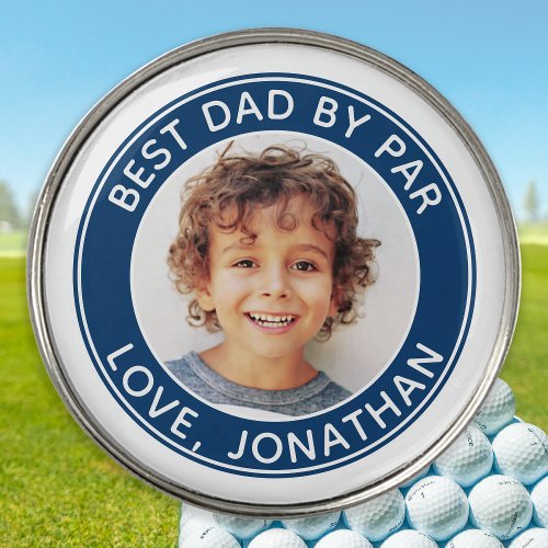 Best Dad By Par Personalized Modern Golfer Photo Golf Ball Marker