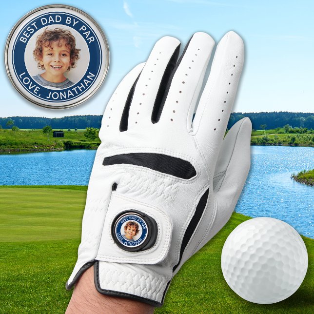 Best Dad By Par Personalized Modern Golfer Photo Golf Glove (Creator Uploaded)