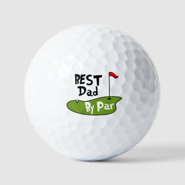 Best Dad By Par Personalized Name Golf Balls (Front)